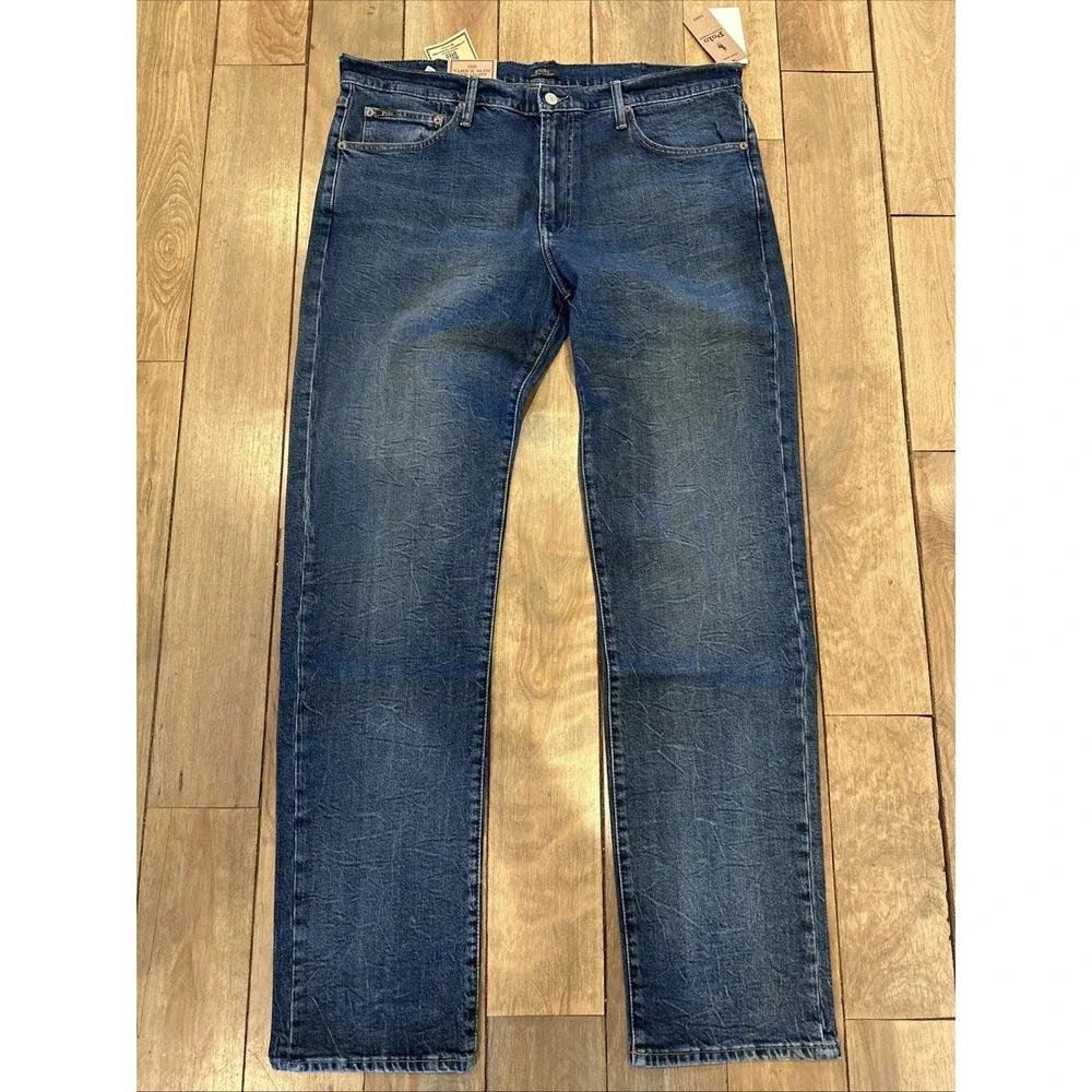 Polo Ralph‎ Lauren The Varick Straight Slim Jeans Men's 46B X 32  Blue Denim